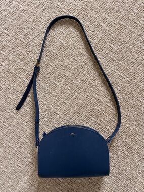 A.P.C. Deep Navy Half-Moon Leather Crossbody